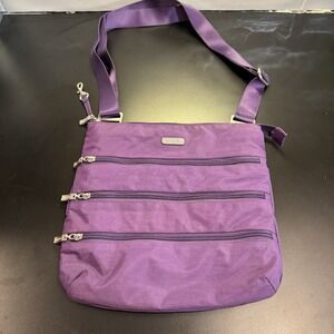Baggallini Big Zipper Bagg Travel Crossbody Bag  in Plum Purple